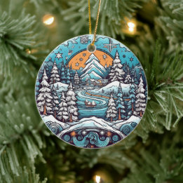 Christmas Forest Wonderland hanging ornament