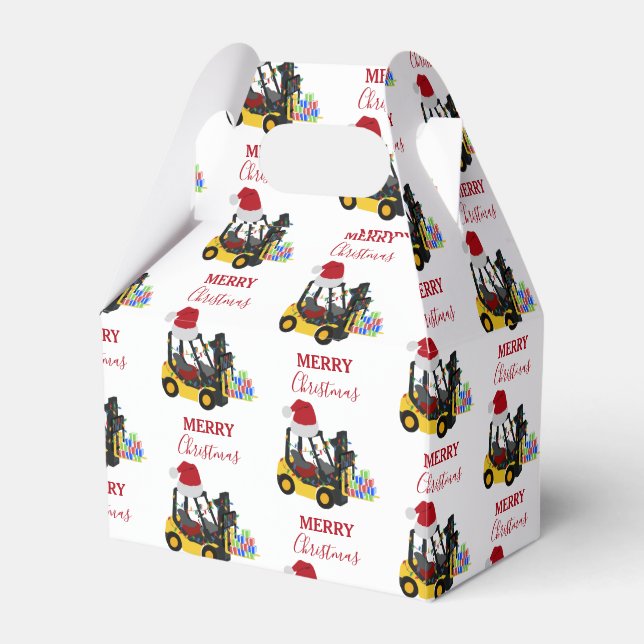 Christmas Forklift Truck  Favor Boxes (Front Side)