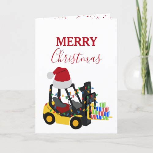 Christmas Forklift Truck  Holiday Card