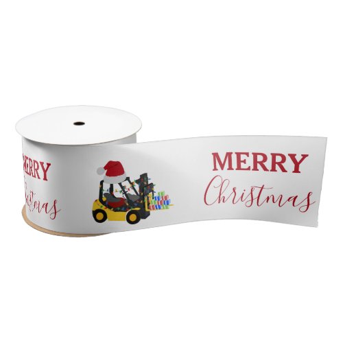 Christmas Forklift Truck  Satin Ribbon