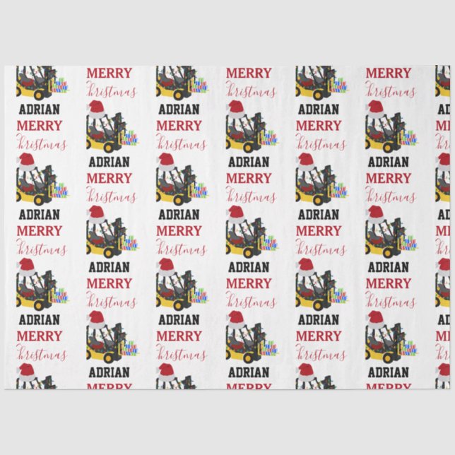 Christmas Forklift Truck  Tissue Paper (Front)