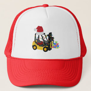 Christmas Forklift Truck Trucker Hat
