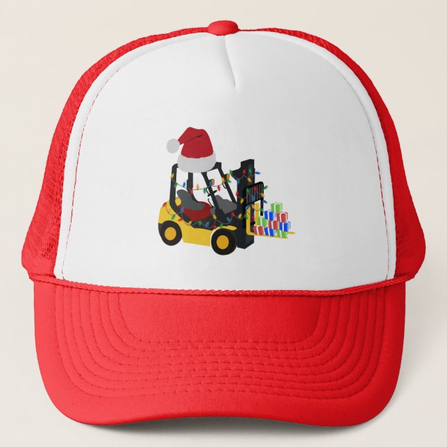 Christmas Forklift Truck  Trucker Hat (Front)