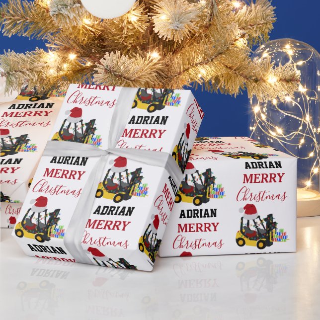 Christmas Forklift Truck  Wrapping Paper (Holidays)