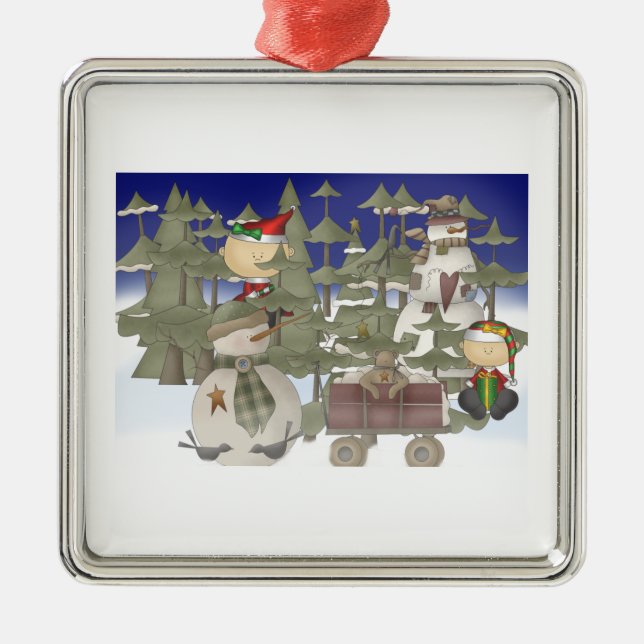 Christmas Forrest Metal Ornament (Front)