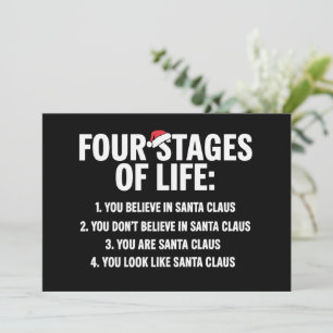 Christmas Four Stages of Life Santa Humor Meme Holiday Card
