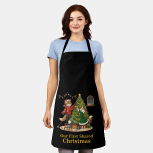 Christmas Fox and Cat Decorating Tree Apron