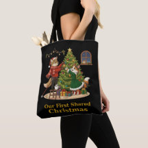 Christmas Fox and Cat Decorating Tree