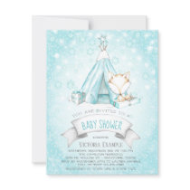 Christmas Fox Baby Shower Invitation