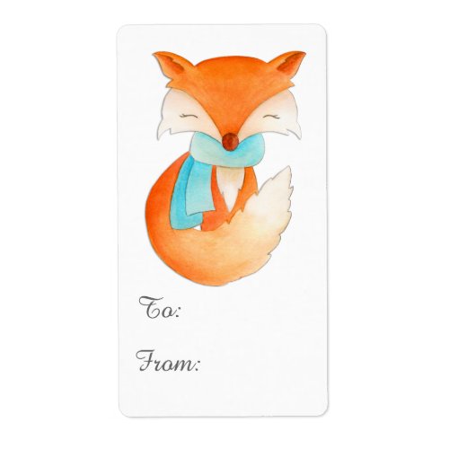 Christmas fox cub gift tag to and from