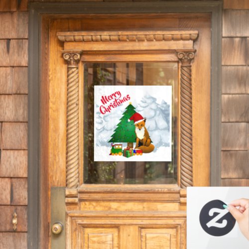 Christmas Fox Decorative Holiday Window Cling