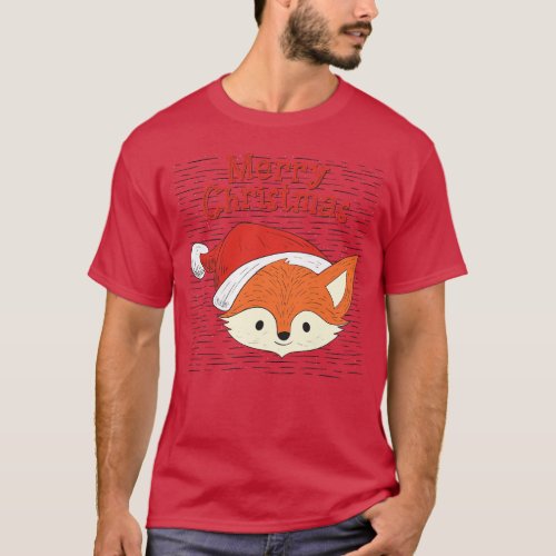 Christmas fox Happy Christmas and a happy new year T_Shirt