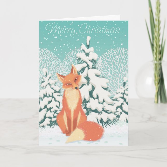 Christmas Fox Holiday Card (Front)