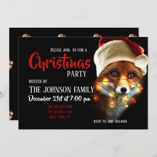 Christmas fox     invitation