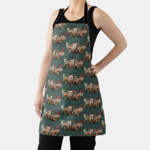Christmas Fox Lovers Family Animal Xmas Holiday Apron