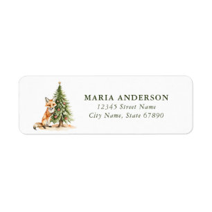 Christmas Fox Return Address Labels