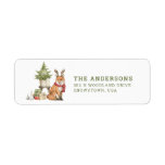 Christmas Fox with Antlers | return address Label<br><div class="desc">These adorable Christmas return address labels features a cute fox sitting next to a Christmas tree all decked out for the Christmas holiday wearing antlers and a red scarf. 
You can personalize with you name and address.</div>