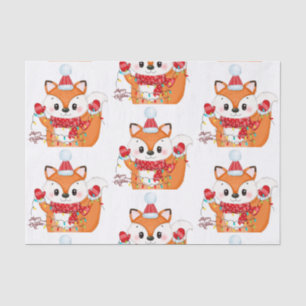 Christmas Fox with Lights  Tissue Paper