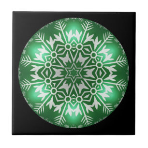 Christmas Fractal Design ~ Kaleidoscope ~ * ~ Ceramic Tile