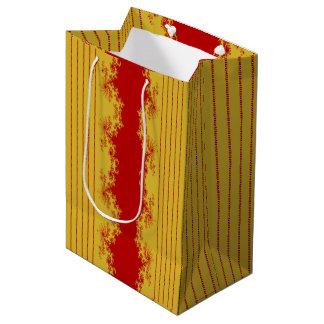 Christmas Fractal Gold and Red Gift Bag