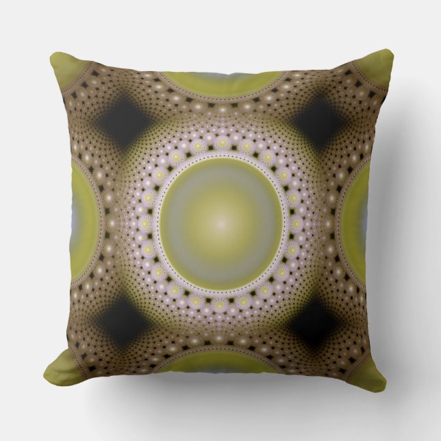 Christmas fractal pattern throw pillow (Front)