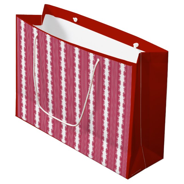 Christmas Fractal Peppermint Stripes Gift Bag  (Front Angled)
