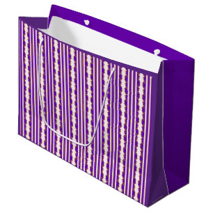 Christmas Fractal Purple Stripes Gift Bag 