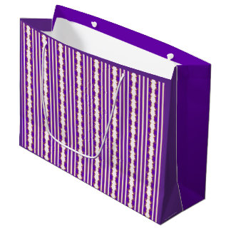 Christmas Fractal Purple Stripes Gift Bag