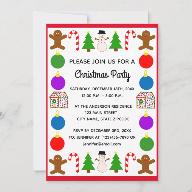 Christmas Frame #1 Invitation Card (Front)