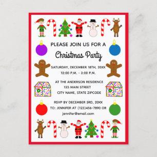 Christmas Frame #2 Invitation Postcard