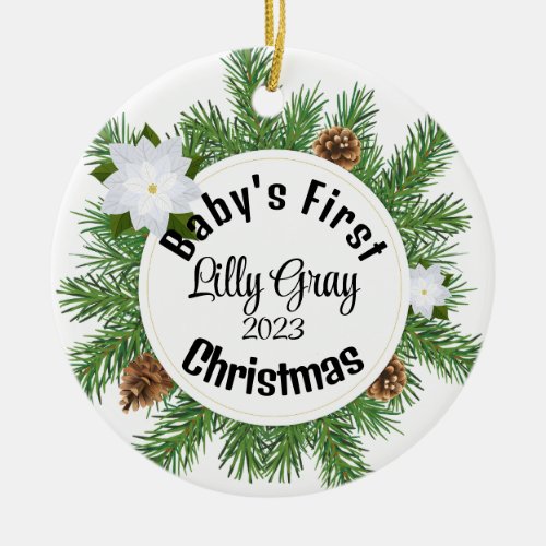 Christmas Frame Babys First Christmas Ceramic Ornament