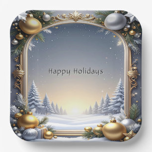 Christmas Frame Holiday Paper Plate