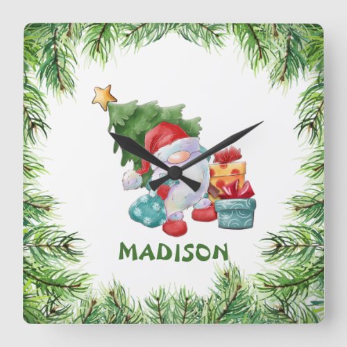 Christmas Frame  Square Wall Clock