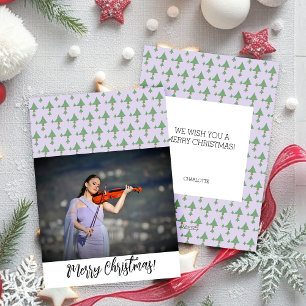 Christmas Framed Photo Lilac Violet Holiday Card