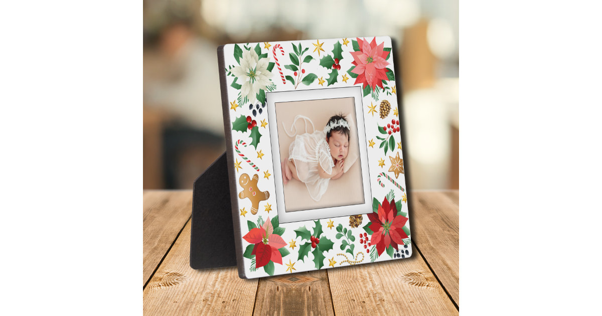 BLESSED Christmas Holiday Photo Easel Frameless Plaque
