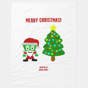 Christmas FrankenCheese Large Fleece Blanket