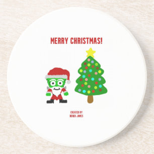 Christmas FrankenCheese Sandstone Coaster