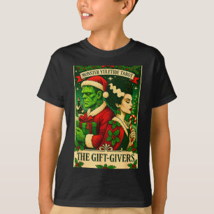 Christmas Frankenstein And Bride The Lovers Tarot T-Shirt