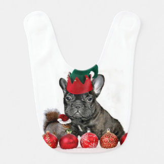 Christmas French Bulldog Baby Bib