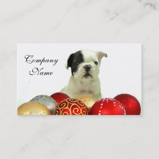 Customizable Christmas French Bulldog Business Card