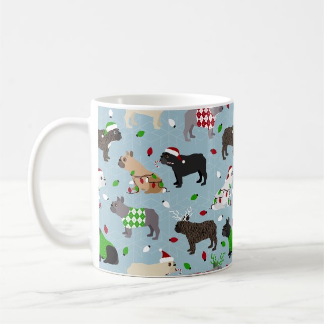 Christmas French Bulldog Coffee Mug (Left)
