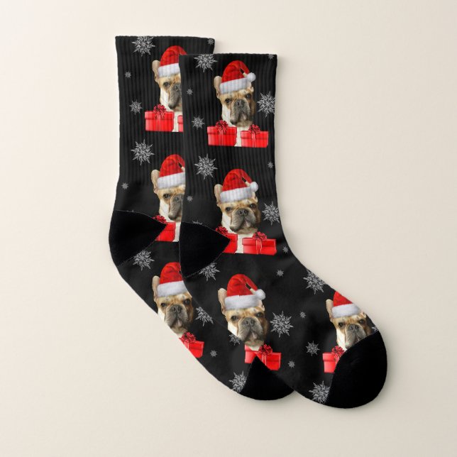 Christmas French Bulldog  dog socks (Pair)