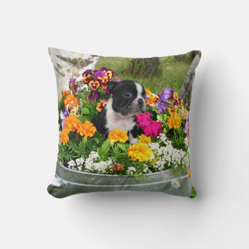 Christmas French Bulldog dog throw pillow