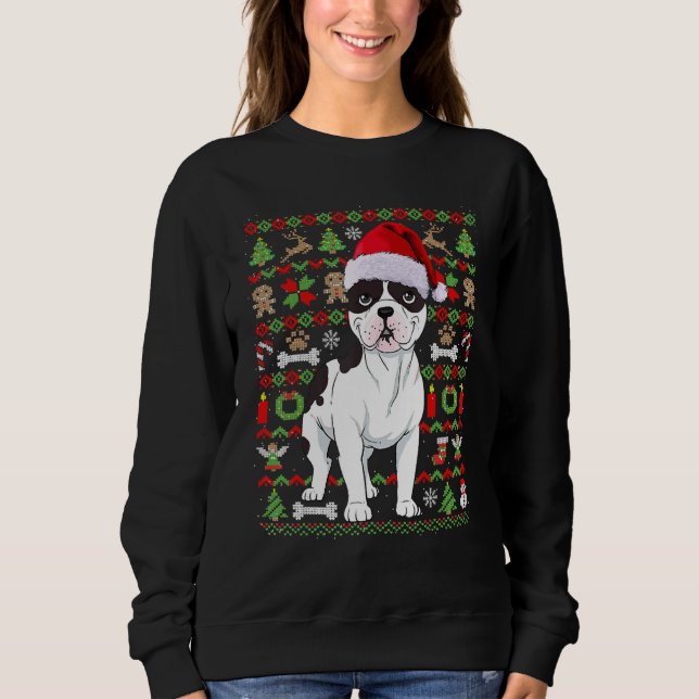 Christmas French Bulldog Dog Ugly Sweater   Dog (Front)