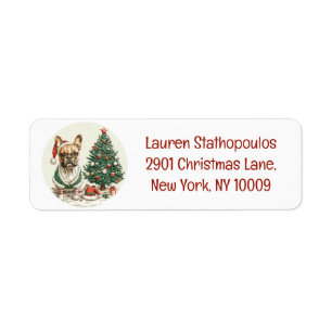 Christmas French Bulldog Elf Dog Label