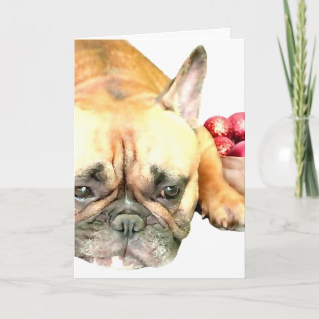 Christmas French Bulldog Holiday Card (Front)