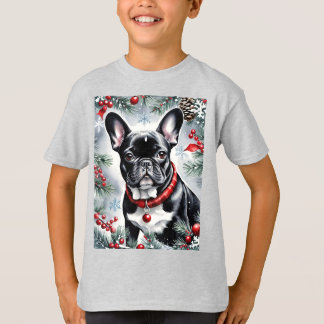 Christmas French Bulldog in the Snow T-Shirt