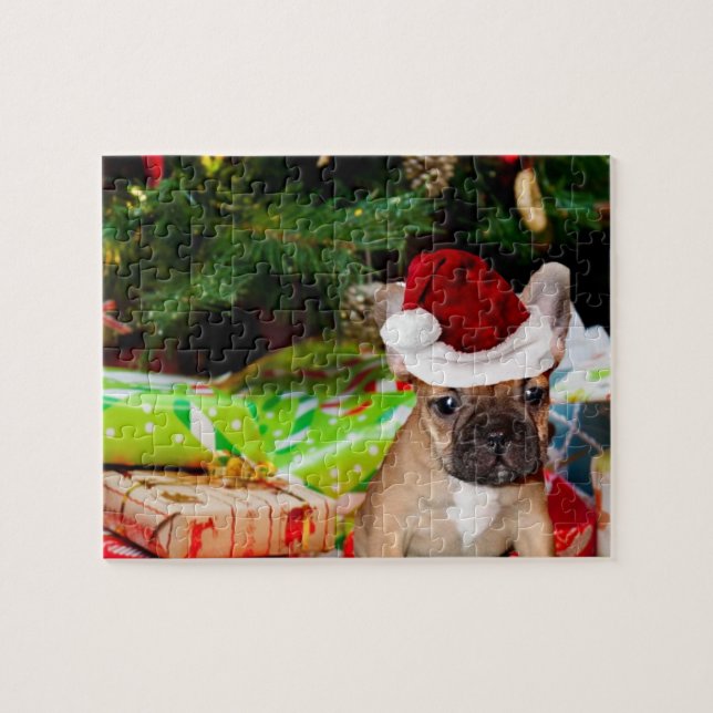 Christmas French Bulldog Jigsaw Puzzle (Horizontal)