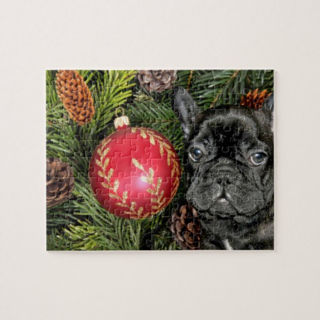 Christmas French Bulldog Jigsaw Puzzle (Horizontal)