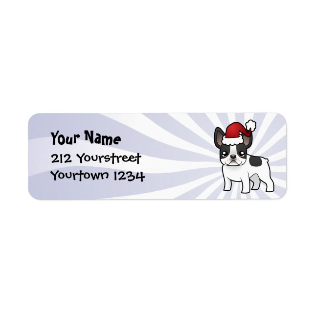 Christmas French Bulldog Label (Front)